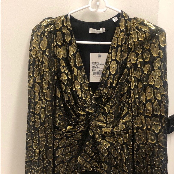 Brand NEW A.L.C. Black and Gold Top 2019 - Picture 2 of 4